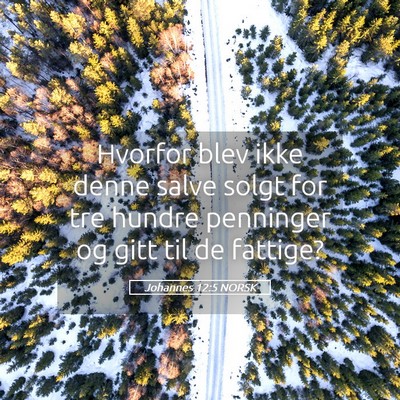 Picture 05 - Johannes 12:5 NORSK - Hvorfor blev ikke denne salve solgt for tre - Bible Verse Picture