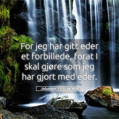 Picture 05 - Johannes 13:15 NORSK - For jeg har gitt eder et forbillede, forat I skal - Bible Verse Picture