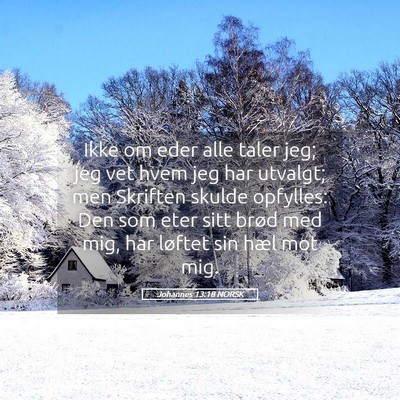 Picture 05 - Johannes 13:18 NORSK - Ikke om eder alle taler jeg; jeg vet hvem jeg har - Bible Verse Picture