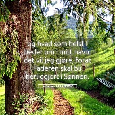 Picture 05 - Johannes 14:13 NORSK - og hvad som helst I beder om i mitt navn, det vil - Bible Verse Picture