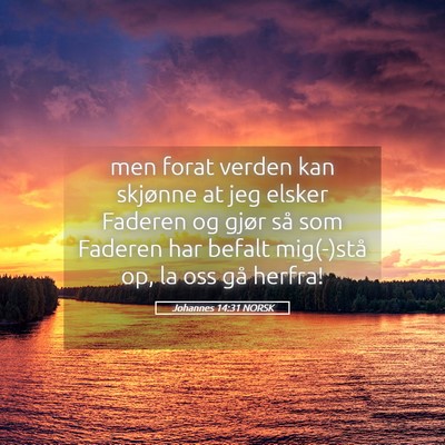 Picture 05 - Johannes 14:31 NORSK - men forat verden kan skjønne at jeg elsker - Bible Verse Picture