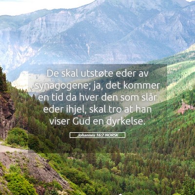 Picture 05 - Johannes 16:2 NORSK - De skal utstøte eder av synagogene; ja, det - Bible Verse Picture