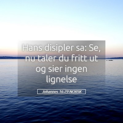 Picture 05 - Johannes 16:29 NORSK - Hans disipler sa: Se, nu taler du fritt ut og - Bible Verse Picture