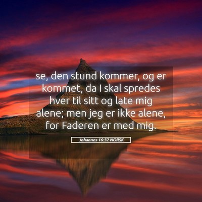 Picture 05 - Johannes 16:32 NORSK - se, den stund kommer, og er kommet, da I skal - Bible Verse Picture