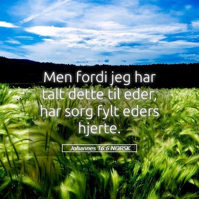 Picture 05 - Johannes 16:6 NORSK - Men fordi jeg har talt dette til eder, har sorg - Bible Verse Picture