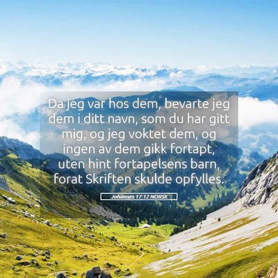 Picture 05 - Johannes 17:12 NORSK - Da jeg var hos dem, bevarte jeg dem i ditt navn, - Bible Verse Picture