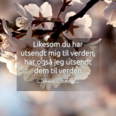 Picture 05 - Johannes 17:18 NORSK - Likesom du har utsendt mig til verden, har også - Bible Verse Picture