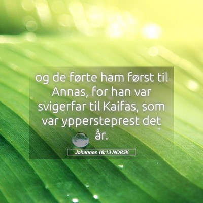 Picture 05 - Johannes 18:13 NORSK - og de førte ham først til Annas, for han var - Bible Verse Picture