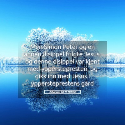 Picture 05 - Johannes 18:15 NORSK - Men Simon Peter og en annen disippel fulgte - Bible Verse Picture