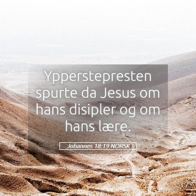 Picture 05 - Johannes 18:19 NORSK - Ypperstepresten spurte da Jesus om hans disipler - Bible Verse Picture