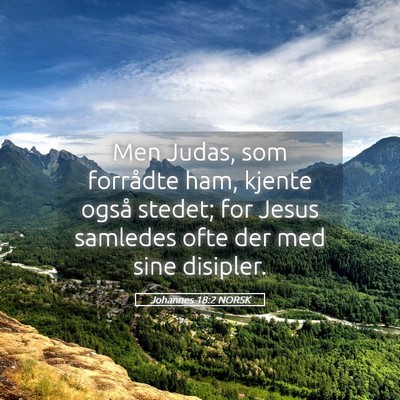 Picture 05 - Johannes 18:2 NORSK - Men Judas, som forrådte ham, kjente også - Bible Verse Picture