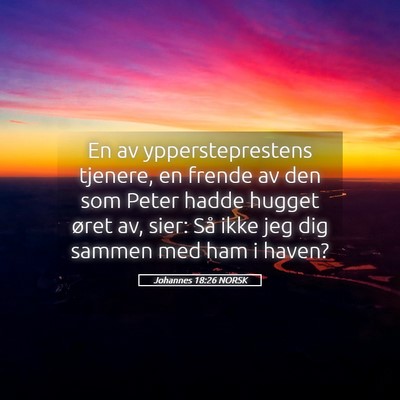 Picture 05 - Johannes 18:26 NORSK - En av yppersteprestens tjenere, en frende av den - Bible Verse Picture