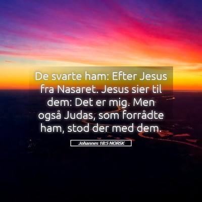 Picture 05 - Johannes 18:5 NORSK - De svarte ham: Efter Jesus fra Nasaret. Jesus - Bible Verse Picture