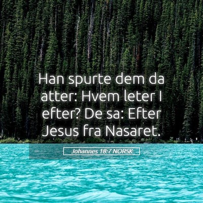 Picture 05 - Johannes 18:7 NORSK - Han spurte dem da atter: Hvem leter I efter? De - Bible Verse Picture
