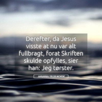 Picture 05 - Johannes 19:28 NORSK - Derefter, da Jesus visste at nu var alt - Bible Verse Picture