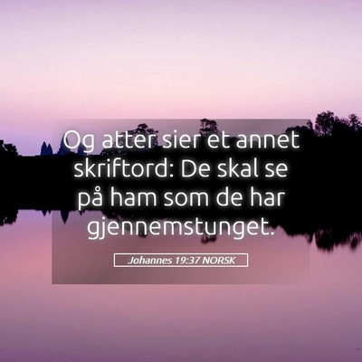 Picture 05 - Johannes 19:37 NORSK - Og atter sier et annet skriftord: De skal se på - Bible Verse Picture