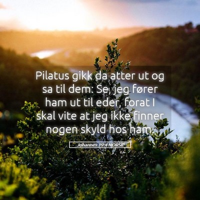 Picture 05 - Johannes 19:4 NORSK - Pilatus gikk da atter ut og sa til dem: Se, jeg - Bible Verse Picture