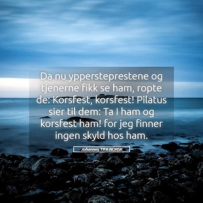 Picture 05 - Johannes 19:6 NORSK - Da nu yppersteprestene og tjenerne fikk se ham, - Bible Verse Picture