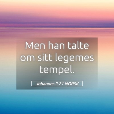 Picture 05 - Johannes 2:21 NORSK - Men han talte om sitt legemes - Bible Verse Picture