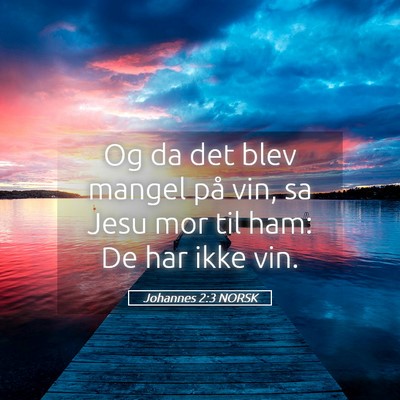 Picture 05 - Johannes 2:3 NORSK - Og da det blev mangel på vin, sa Jesu mor til - Bible Verse Picture