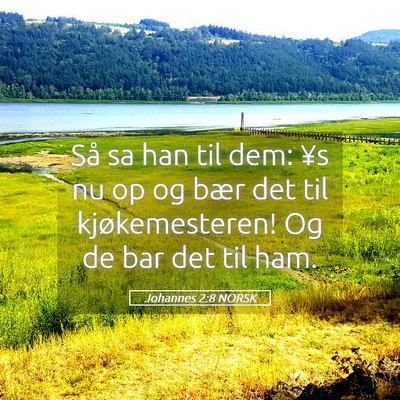 Picture 05 - Johannes 2:8 NORSK - Så sa han til dem: ¥s nu op og bær det til - Bible Verse Picture