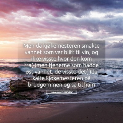Picture 05 - Johannes 2:9 NORSK - Men da kjøkemesteren smakte vannet som var blitt - Bible Verse Picture