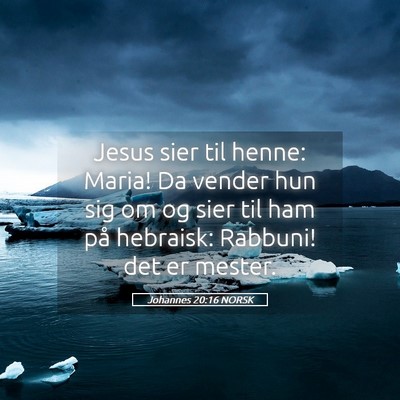 Picture 05 - Johannes 20:16 NORSK - Jesus sier til henne: Maria! Da vender hun sig om - Bible Verse Picture