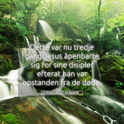 Picture 05 - Johannes 21:14 NORSK - Dette var nu tredje gang Jesus åpenbarte sig for - Bible Verse Picture