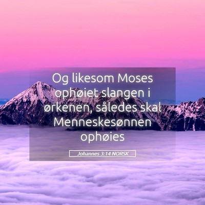 Picture 05 - Johannes 3:14 NORSK - Og likesom Moses ophøiet slangen i ørkenen, - Bible Verse Picture