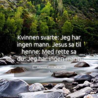 Picture 05 - Johannes 4:17 NORSK - Kvinnen svarte: Jeg har ingen mann. Jesus sa til - Bible Verse Picture