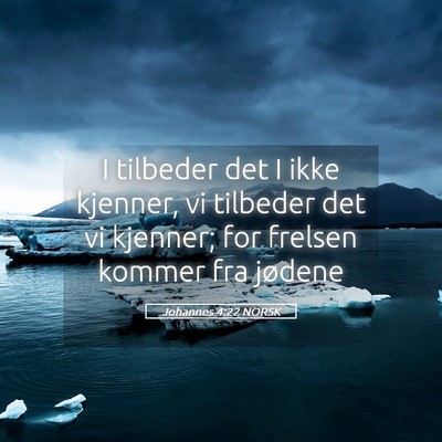 Picture 05 - Johannes 4:22 NORSK - I tilbeder det I ikke kjenner, vi tilbeder det vi - Bible Verse Picture