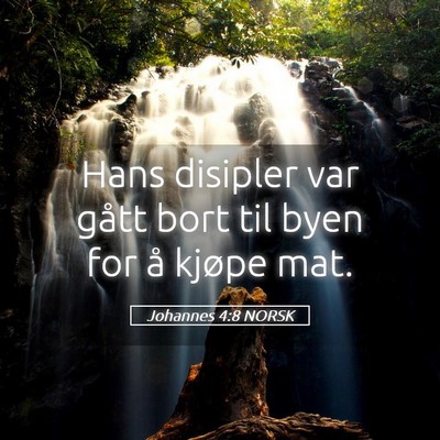 Picture 05 - Johannes 4:8 NORSK - Hans disipler var gått bort til byen for å - Bible Verse Picture