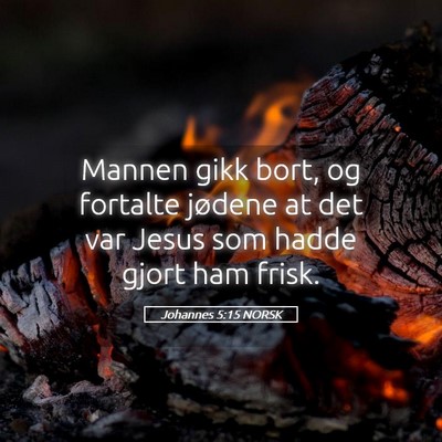 Picture 05 - Johannes 5:15 NORSK - Mannen gikk bort, og fortalte jødene at det var - Bible Verse Picture