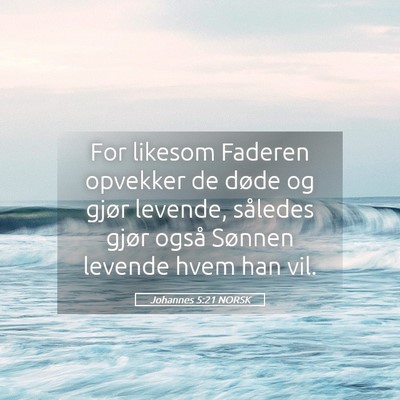 Picture 05 - Johannes 5:21 NORSK - For likesom Faderen opvekker de døde og gjør - Bible Verse Picture