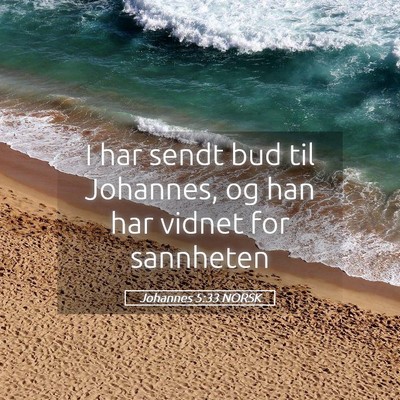 Picture 05 - Johannes 5:33 NORSK - I har sendt bud til Johannes, og han har vidnet - Bible Verse Picture