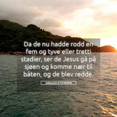 Picture 05 - Johannes 6:19 NORSK - Da de nu hadde rodd en fem og tyve eller tretti - Bible Verse Picture