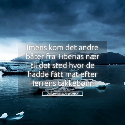 Picture 05 - Johannes 6:23 NORSK - Imens kom det andre båter fra Tiberias nær til - Bible Verse Picture