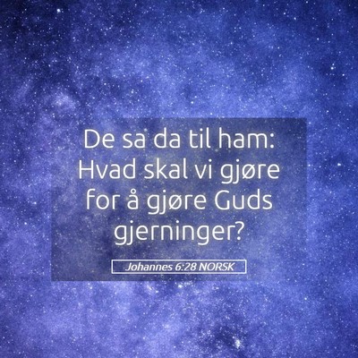 Picture 05 - Johannes 6:28 NORSK - De sa da til ham: Hvad skal vi gjøre for å - Bible Verse Picture