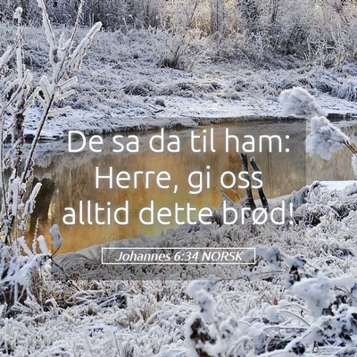 Picture 05 - Johannes 6:34 NORSK - De sa da til ham: Herre, gi oss alltid dette - Bible Verse Picture
