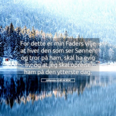 Picture 05 - Johannes 6:40 NORSK - For dette er min Faders vilje at hver den som ser - Bible Verse Picture