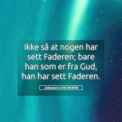 Picture 05 - Johannes 6:46 NORSK - Ikke så at nogen har sett Faderen; bare han som - Bible Verse Picture