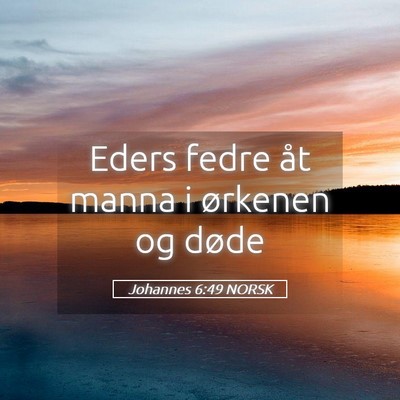 Picture 05 - Johannes 6:49 NORSK - Eders fedre åt manna i ørkenen og - Bible Verse Picture