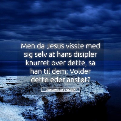 Picture 05 - Johannes 6:61 NORSK - Men da Jesus visste med sig selv at hans disipler - Bible Verse Picture