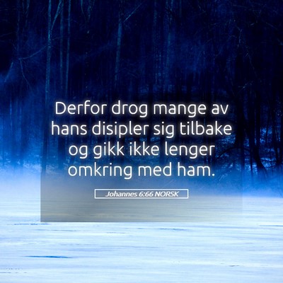 Picture 05 - Johannes 6:66 NORSK - Derfor drog mange av hans disipler sig tilbake og - Bible Verse Picture