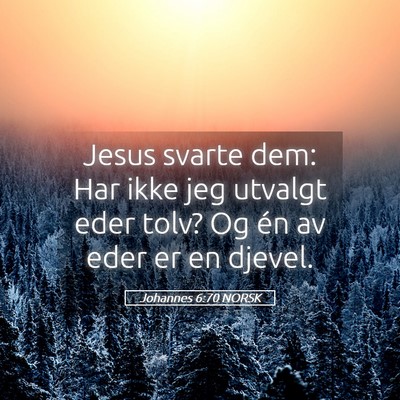 Picture 05 - Johannes 6:70 NORSK - Jesus svarte dem: Har ikke jeg utvalgt eder tolv? - Bible Verse Picture