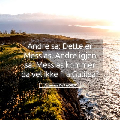 Picture 05 - Johannes 7:41 NORSK - Andre sa: Dette er Messias. Andre igjen sa: - Bible Verse Picture