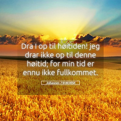Picture 05 - Johannes 7:8 NORSK - Dra I op til høitiden! jeg drar ikke op til - Bible Verse Picture