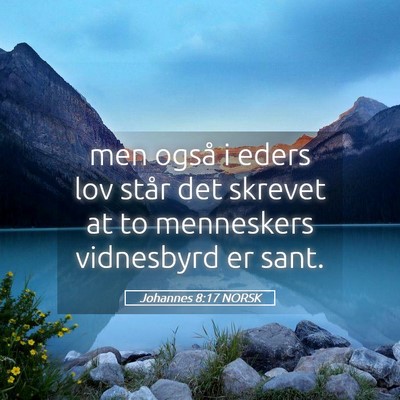 Picture 05 - Johannes 8:17 NORSK - men også i eders lov står det skrevet at to - Bible Verse Picture