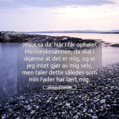 Picture 05 - Johannes 8:28 NORSK - Jesus sa da: Når I får ophøiet - Bible Verse Picture