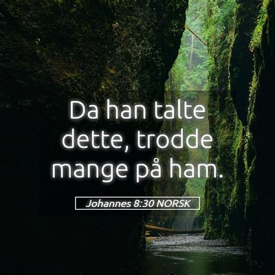Picture 05 - Johannes 8:30 NORSK - Da han talte dette, trodde mange på - Bible Verse Picture